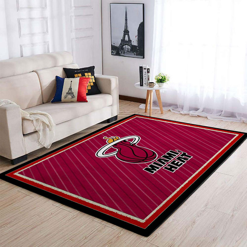 Miami Heat Rug NBA Area Rug Dining Room Rug Indoor Indoor Rugs Rectangle Carpet