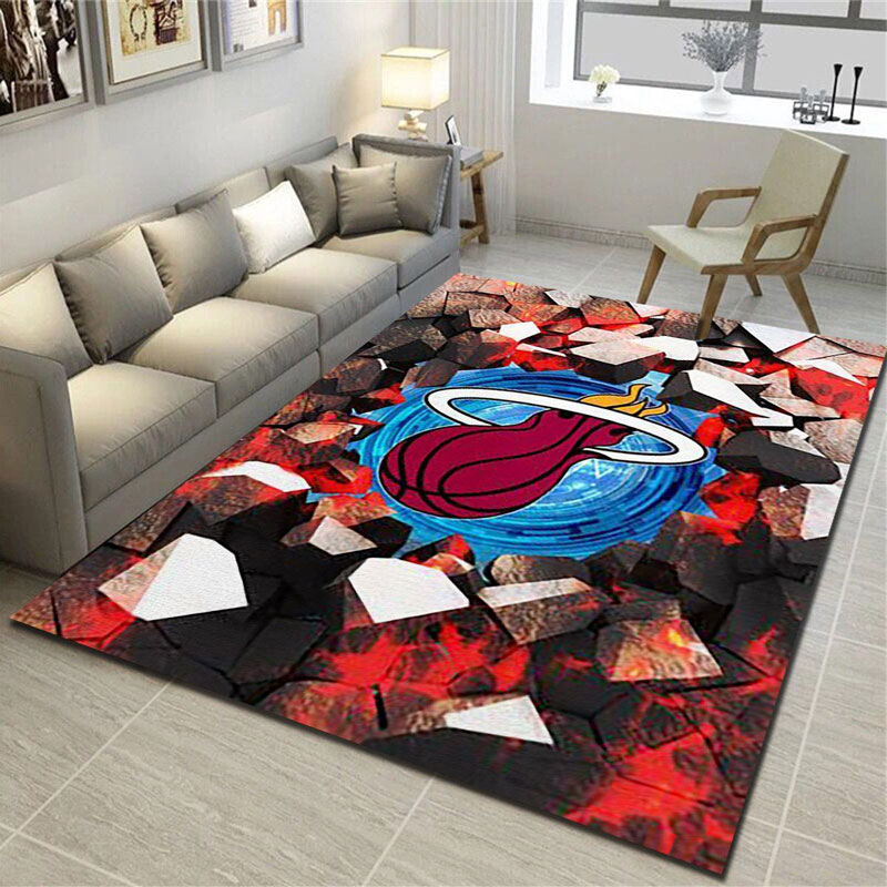 Miami Heat Rug NBA Area Rug Bedroom Area Rug Indoor Rug Rectangle Carpet