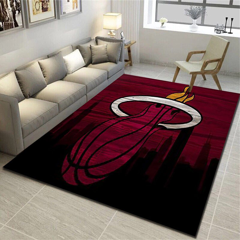 Miami Heat Rug NBA Area Rug Living Room Area Rug Indoor Rugs Rectangle Carpet