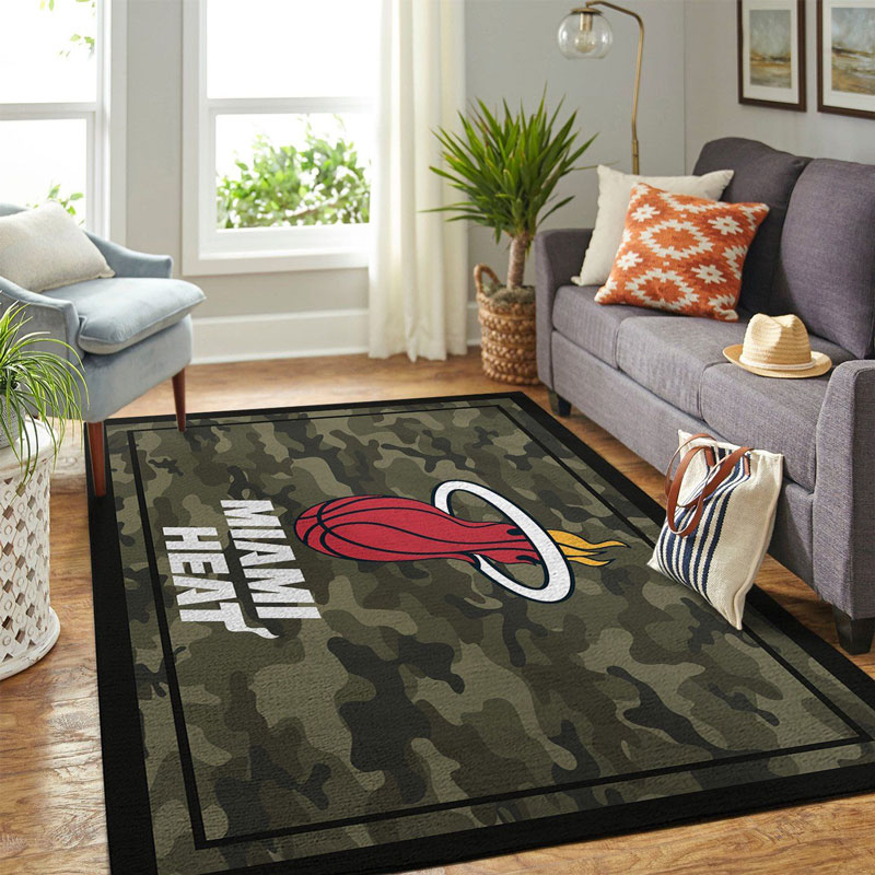 Miami Heat Area Rug NBA Area Rug Living Room Area Rug Indoor Rug Rectangle Carpet