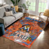 Miami Marlins Area Rug MLB Area Rug Dining Room Rug Indoor Indoor Rugs Rectangle Carpet 3 miami marlins rug living room carpet regtangle carpet floor decor home decor ver 227