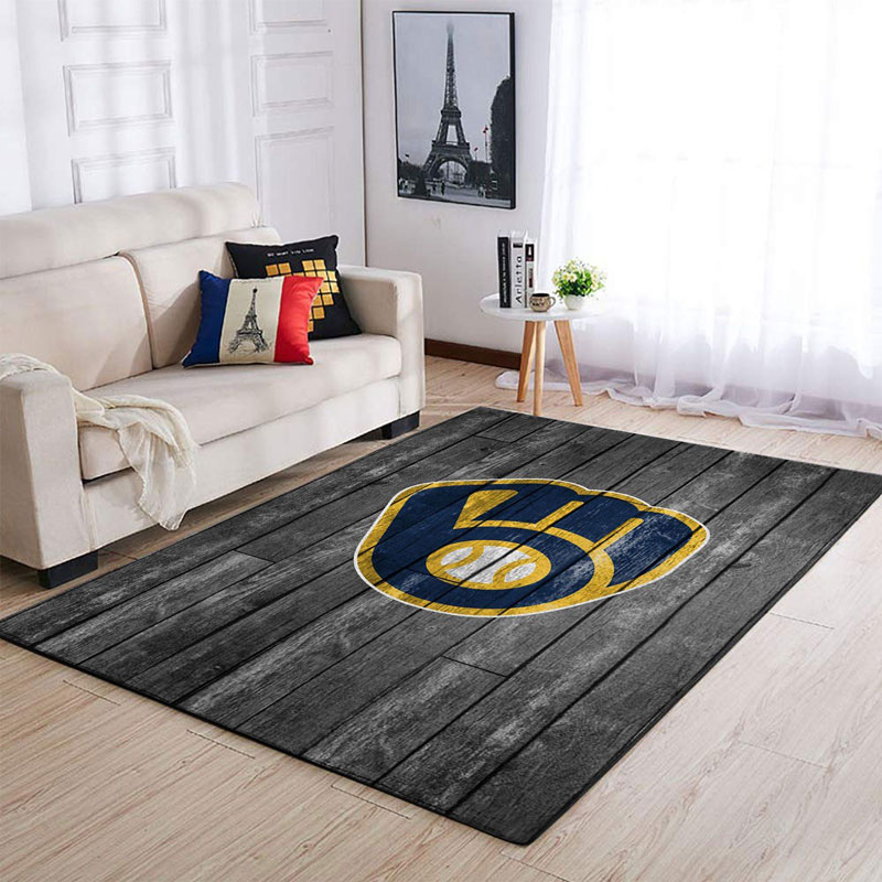 Milwaukee Brewers Area Rug MLB Area Rug Bathroom Rug Indoor Rugs Rectangle Carpet