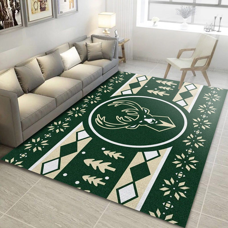 Milwaukee Bucks Rug NBA Area Rug Dining Room Rugs Indoor Indoor Rugs Rectangle Carpet