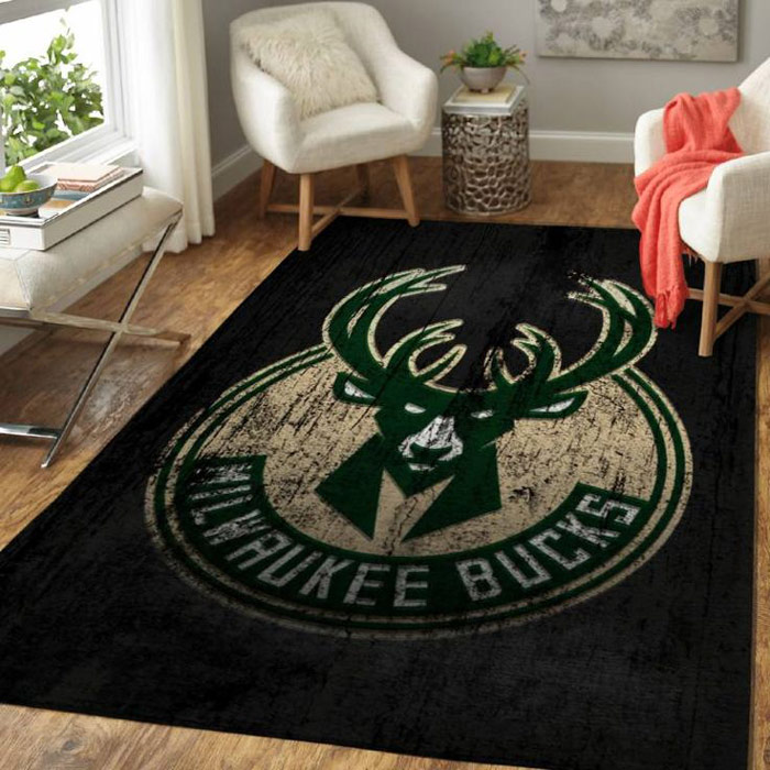 Milwaukee Bucks Rug NBA Area Rug Living Room Rug Indoor Rug Rectangle Carpet