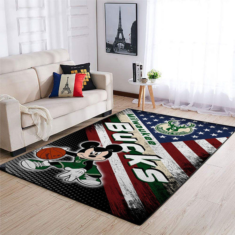 Milwaukee Bucks Area Rug NBA Area Rug Bathroom Rugs Indoor Rugs Rectangle Carpet