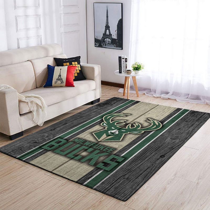 Milwaukee Bucks Rug NBA Area Rug Bedroom Area Rug Indoor Rug Rectangle Carpet