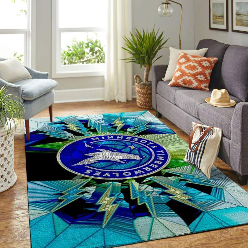 Minnesota Timberwolves Rug NBA Area Rug Bedroom Rug Indoor Rugs Rectangle Carpet