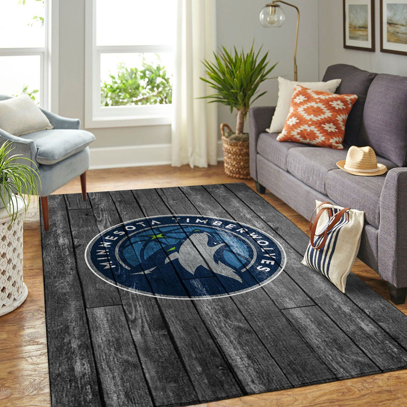 Minnesota Timberwolves Area Rug NBA Area Rug Bathroom Rug Indoor Indoor Rugs Rectangle Carpet