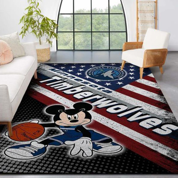 Minnesota Timberwolves Area Rug NBA Area Rug Living Room Area Rug Indoor Rug Rectangle Carpet