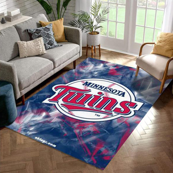 Minnesota Twins Rug MLB Area Rug Dining Room Rug Indoor Indoor Rugs Rectangle Carpet