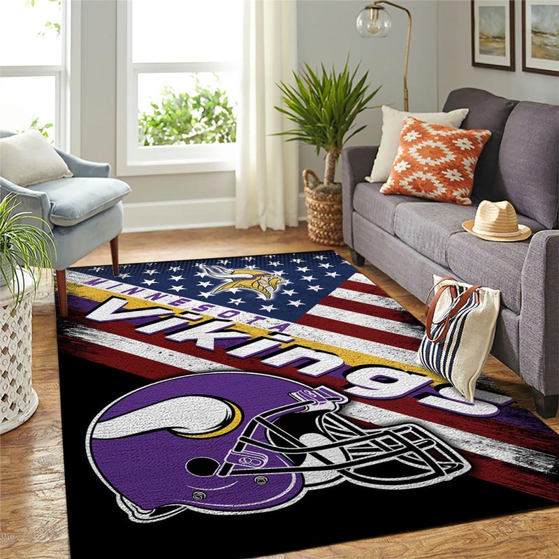 Minnesota Vikings Area Rug NFL Area Rug Bedroom Area Rug Indoor Rug Rectangle Carpet