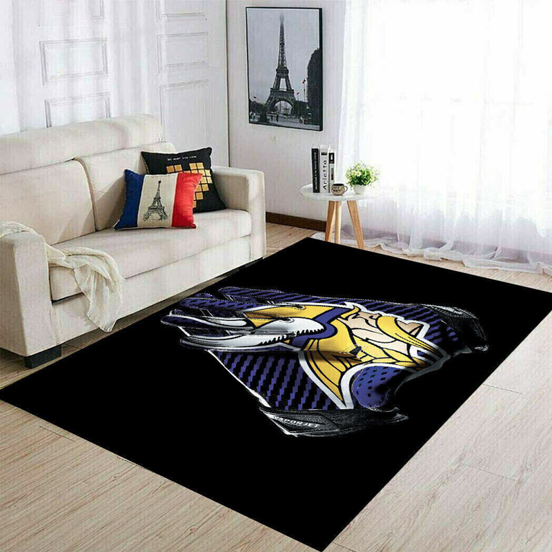 Minnesota Vikings Area Rug NFL Area Rug Bedroom Rug Indoor Rugs Rectangle Carpet