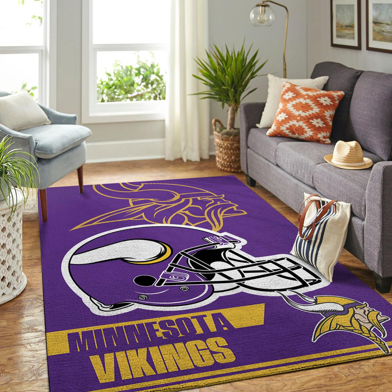 Minnesota Vikings Area Rug NFL Area Rug Kitchen Rug Indoor Indoor Rugs Rectangle Carpet