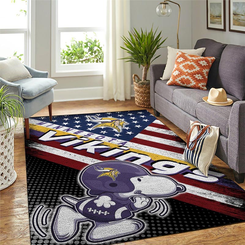 Minnesota Vikings Rug NFL Area Rug Living Room Area Rug Indoor Rugs Rectangle Carpet