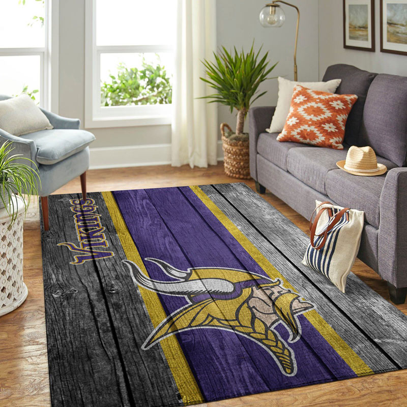 Minnesota Vikings Rug NFL Area Rug Living Room Rug Indoor Rug Rectangle Carpet