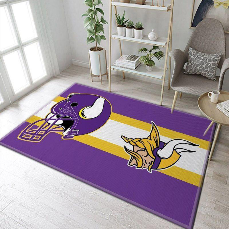 Minnesota Vikings Rug NFL Area Rug Bedroom Area Rug Indoor Indoor Rug Rectangle Carpet