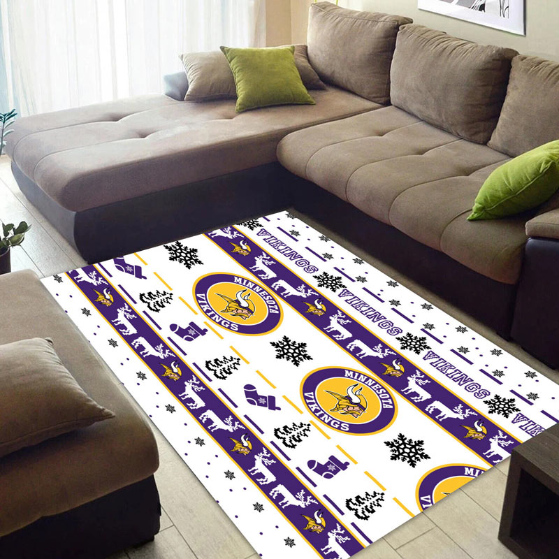 Minnesota Vikings Rug NFL Area Rug Living Room Area Rug Indoor Rugs Rectangle Carpet