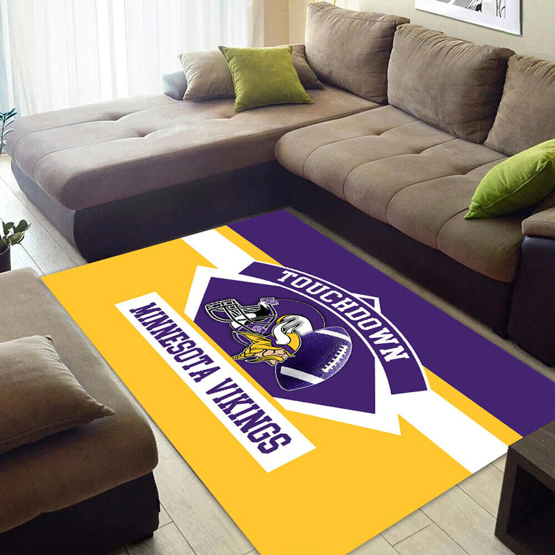 Minnesota Vikings Rug NFL Area Rug Dining Room Rug Indoor Indoor Rugs Rectangle Carpet