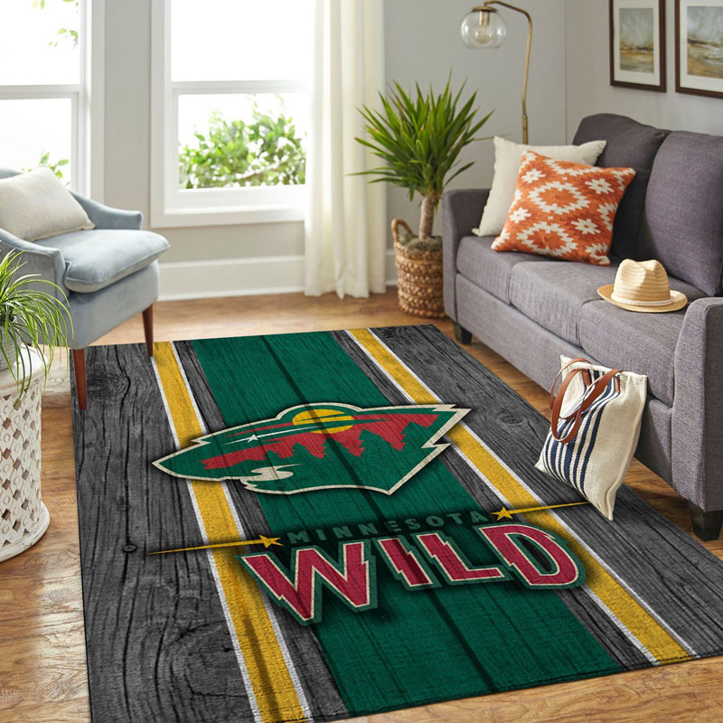 Minnesota Wild Area Rug NHL Area Rug Dining Room Rugs Indoor Rug Rectangle Carpet