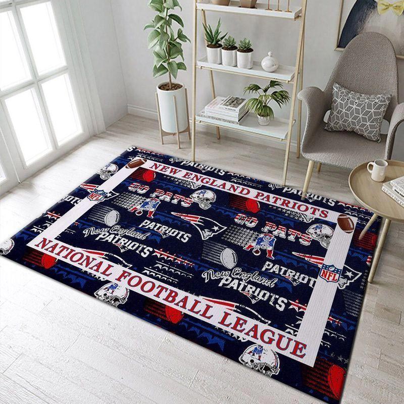 New England Patriot Rug NFL Area Rug Living Room Area Rug Indoor Indoor Rugs Rectangle Carpet