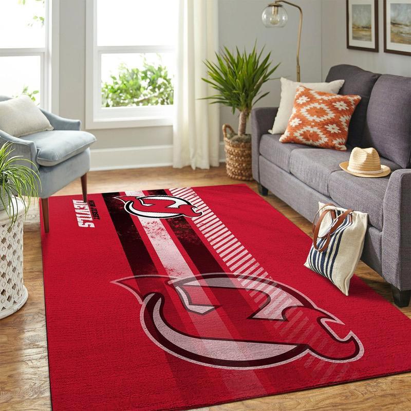 New Jersey Devils Area Rug NHL Area Rug Dining Room Rug Indoor Rug Rectangle Carpet