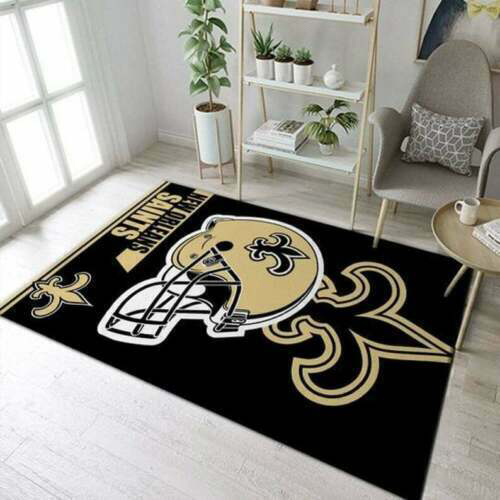 New Orleans Saints Area Rug NFL Area Rug Living Room Rug Indoor Rugs Rectangle Carpet