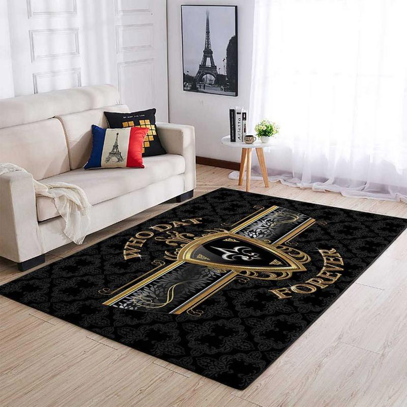 New Orleans Saints Area Rug NFL Area Rug Living Room Area Rug Indoor Rug Rectangle Carpet