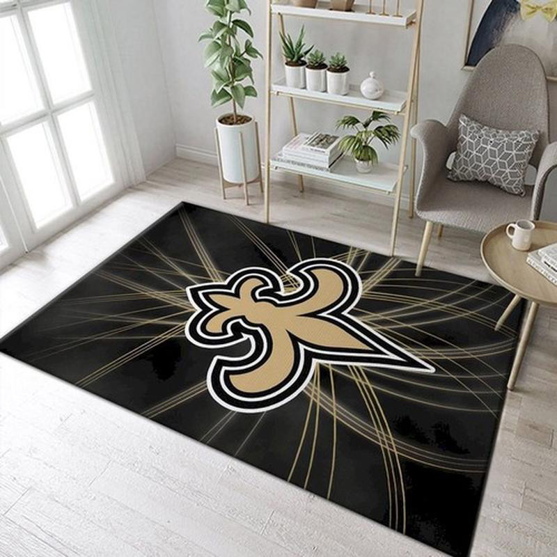 New Orleans Saints Area Rug NFL Area Rug Bathroom Rugs Indoor Rugs Rectangle Carpet