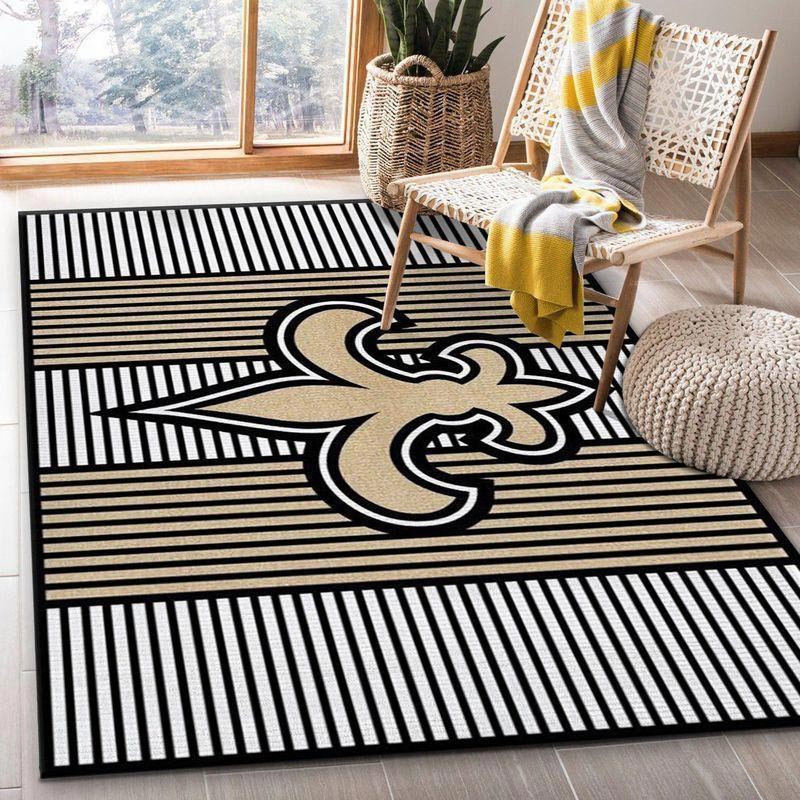 New Orleans Saints Area Rug NFL Area Rug Living Room Rug Indoor Indoor Rugs Rectangle Carpet