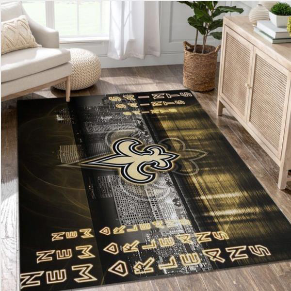 New Orleans Saints Rug NFL Area Rug Living Room Area Rug Indoor Indoor Rug Rectangle Carpet
