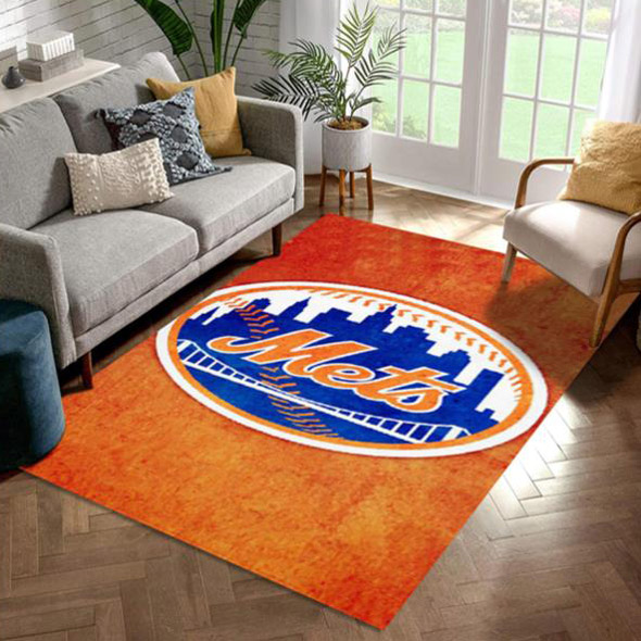 New York Mets Rug MLB Area Rug Living Room Rug Indoor Rugs Rectangle Carpet