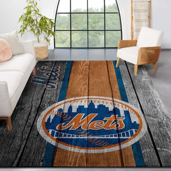 New York Mets Rug MLB Area Rug Living Room Area Rug Indoor Rugs Rectangle Carpet