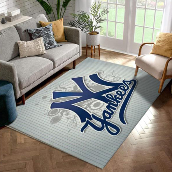 New York Yankees Rug MLB Area Rug Dining Room Rug Indoor Rug Rectangle Carpet