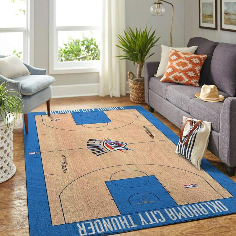 Oklahoma City Thunder Area Rug NBA Area Rug Bathroom Rug Indoor Indoor Rugs Rectangle Carpet