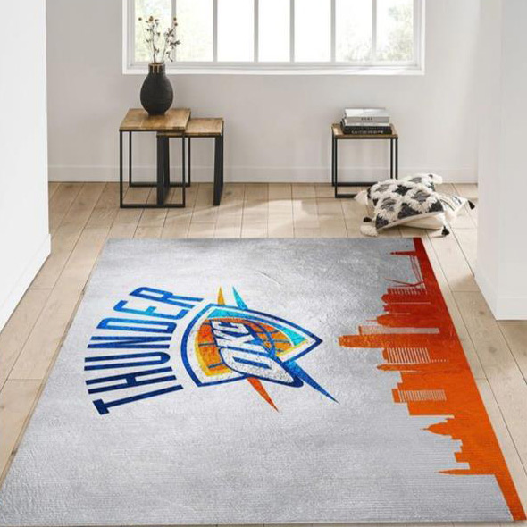 Oklahoma City Thunder Area Rug NBA Area Rug Bedroom Area Rug Indoor Rugs Rectangle Carpet
