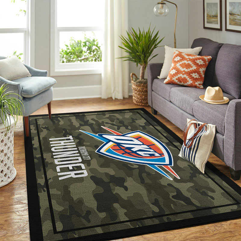 Oklahoma City Thunder Area Rug NBA Area Rug Bedroom Area Rug Indoor Rugs Rectangle Carpet