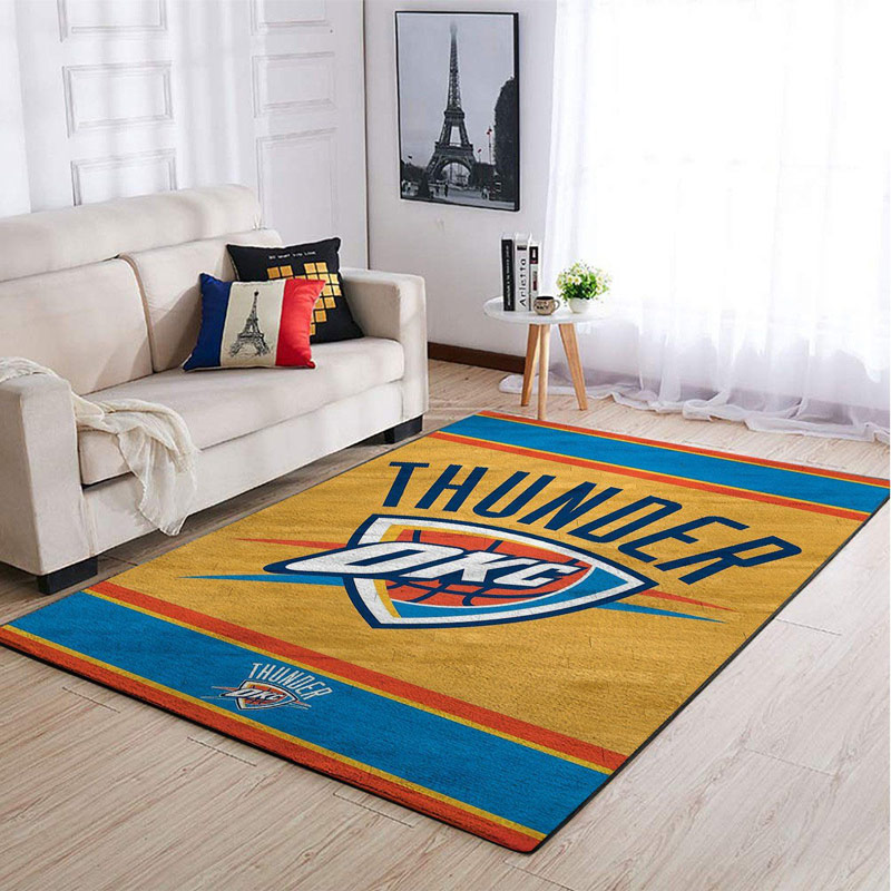 Oklahoma City Thunder Area Rug NBA Area Rug Kitchen Rug Indoor Rug Rectangle Carpet