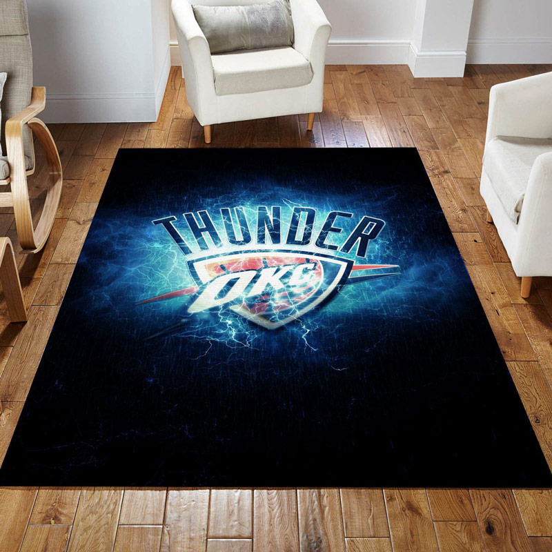 Oklahoma City Thunder Area Rug NBA Area Rug Bedroom Area Rug Indoor Rug Rectangle Carpet
