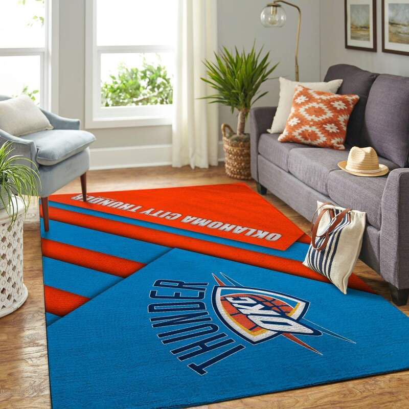 Oklahoma City Thunder Area Rug NBA Area Rug Living Room Area Rug Indoor Rugs Rectangle Carpet