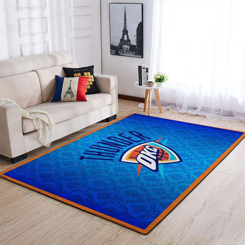 Oklahoma City Thunder Rug NBA Area Rug Bedroom Area Rug Indoor Indoor Rugs Rectangle Carpet