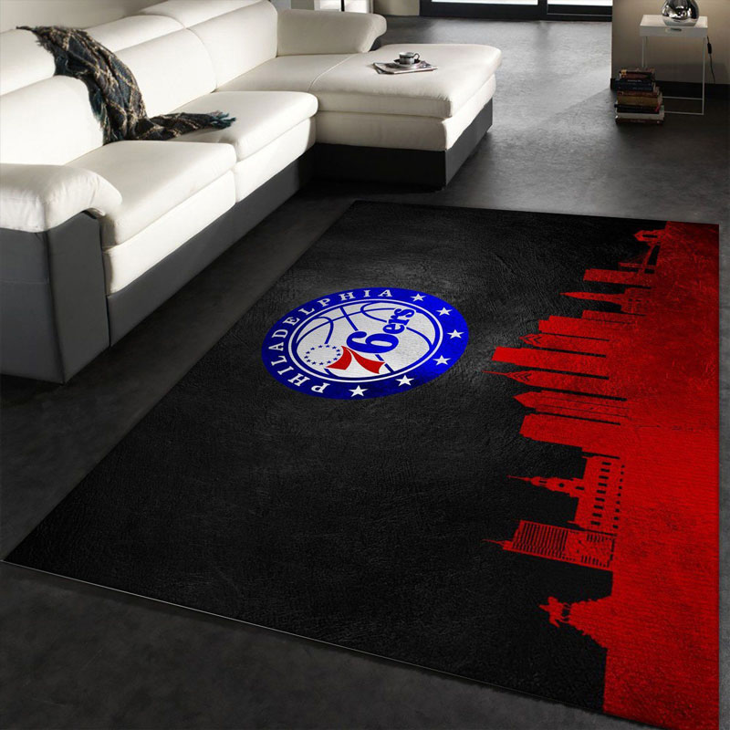 Philadelphia 76ers Rug NBA Area Rug Bathroom Rugs Indoor Rug Rectangle Carpet