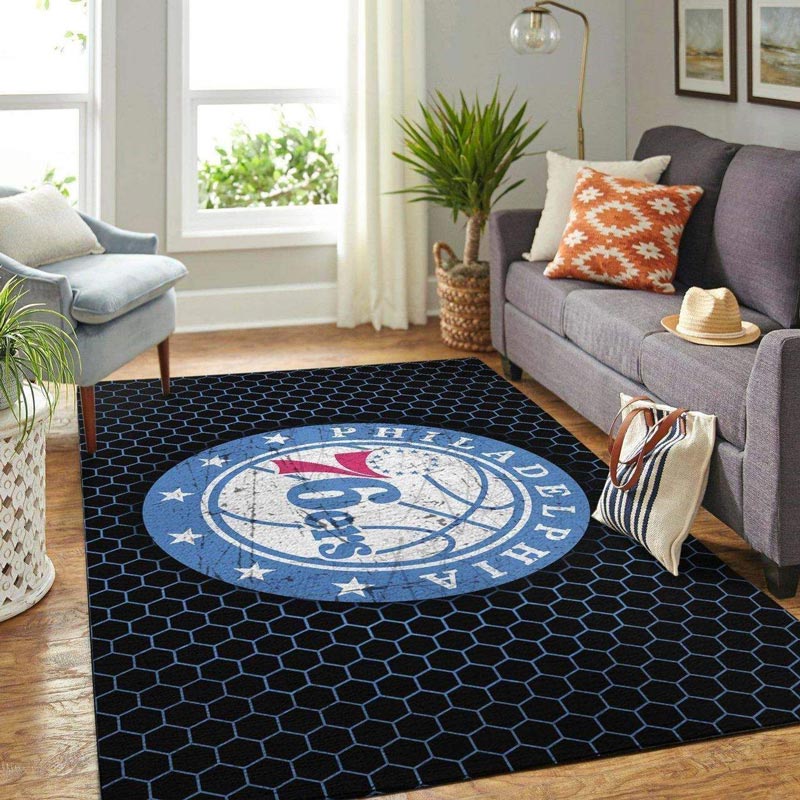Philadelphia 76ers Rug NBA Area Rug Dining Room Rug Indoor Rug Rectangle Carpet