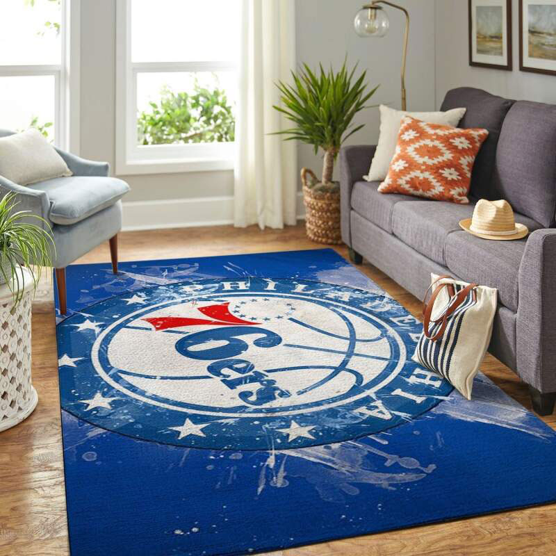 Philadelphia 76ers Rug NBA Area Rug Kitchen Rug Indoor Rug Rectangle Carpet