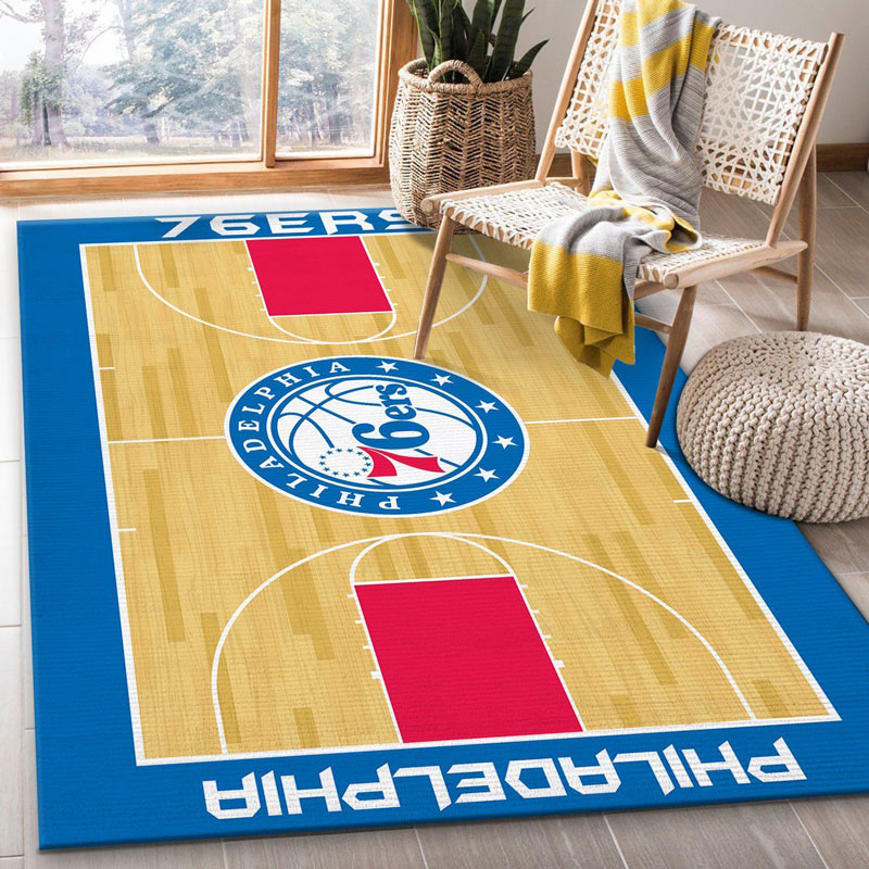 Philadelphia 76ers Rug NBA Area Rug Bathroom Rugs Indoor Rug Rectangle Carpet