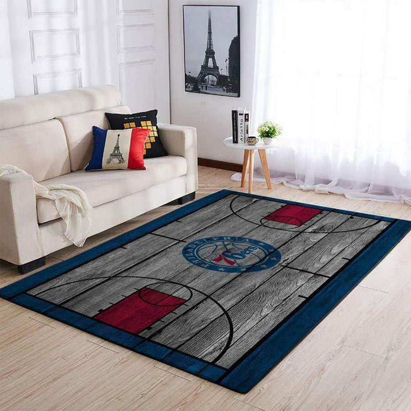 Philadelphia 76ers Area Rug NBA Area Rug Bathroom Rugs Indoor Rugs Rectangle Carpet