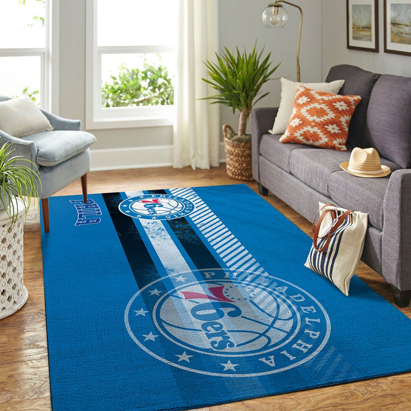Philadelphia 76ers Area Rug NBA Area Rug Bedroom Area Rug Indoor Rug Rectangle Carpet