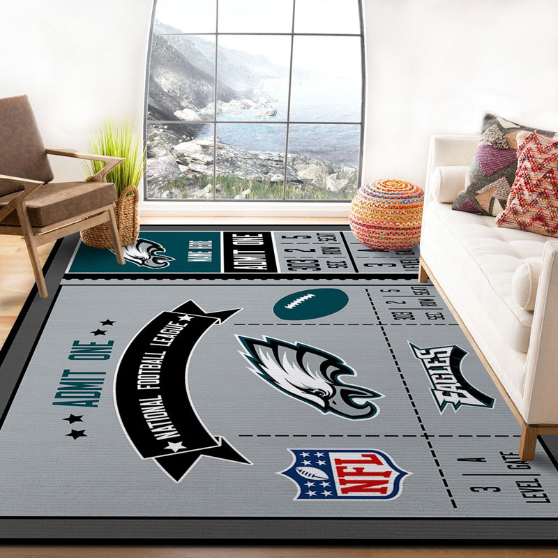 Philadelphia Eagles Rug NFL Area Rug Living Room Rug Indoor Rugs Rectangle Carpet
