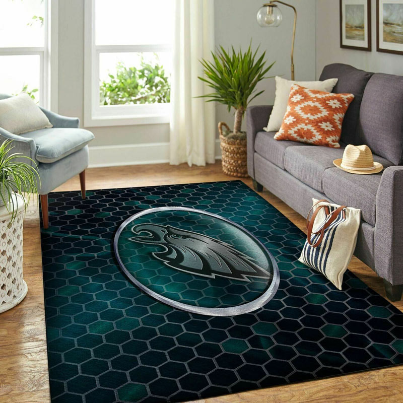 Philadelphia Eagles Rug NFL Area Rug Dining Room Rugs Indoor Rugs Rectangle Carpet