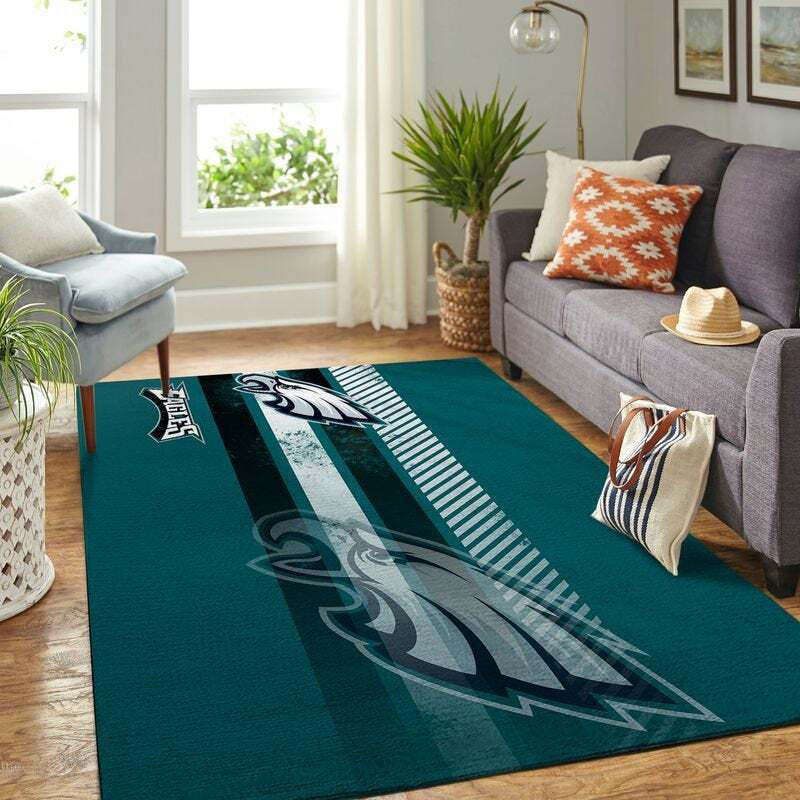 Philadelphia Eagles Area Rug NFL Area Rug Living Room Area Rug Indoor Rug Rectangle Carpet