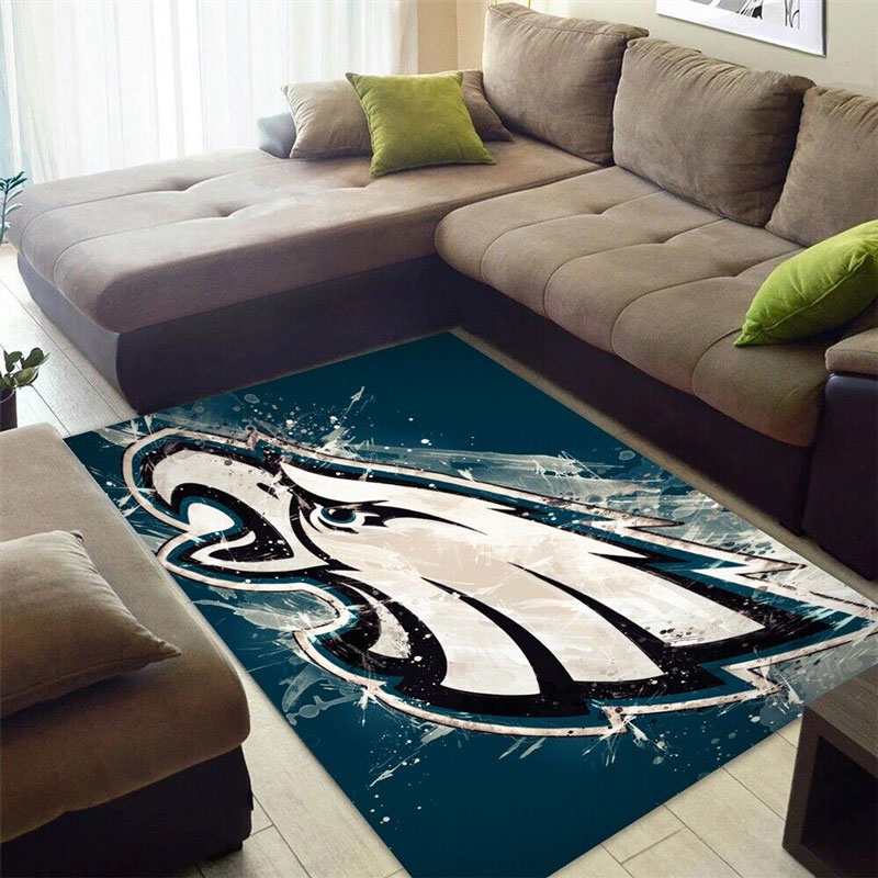 Philadelphia Eagles Area Rug NFL Area Rug Dining Room Rug Indoor Rug Rectangle Carpet